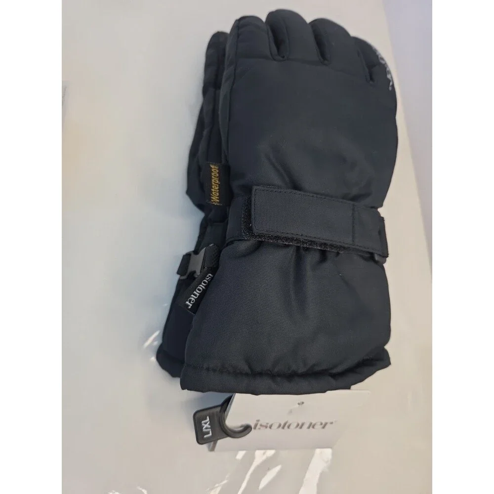 NWT Isotoner Waterproof & Breathable Black Gloves Adj Wrist KIDS Sz S/M Or L/XL